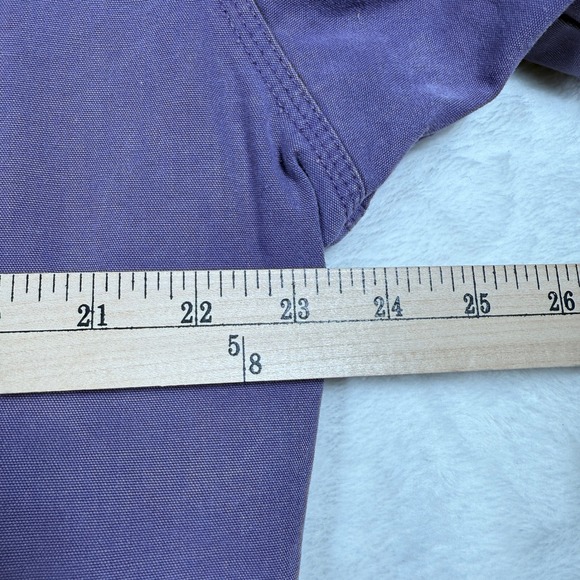 VTG Reversible Plum Utility Jacket Women's L Paisley Floral Lined Chore Coat 90s - Picture 9 of 12